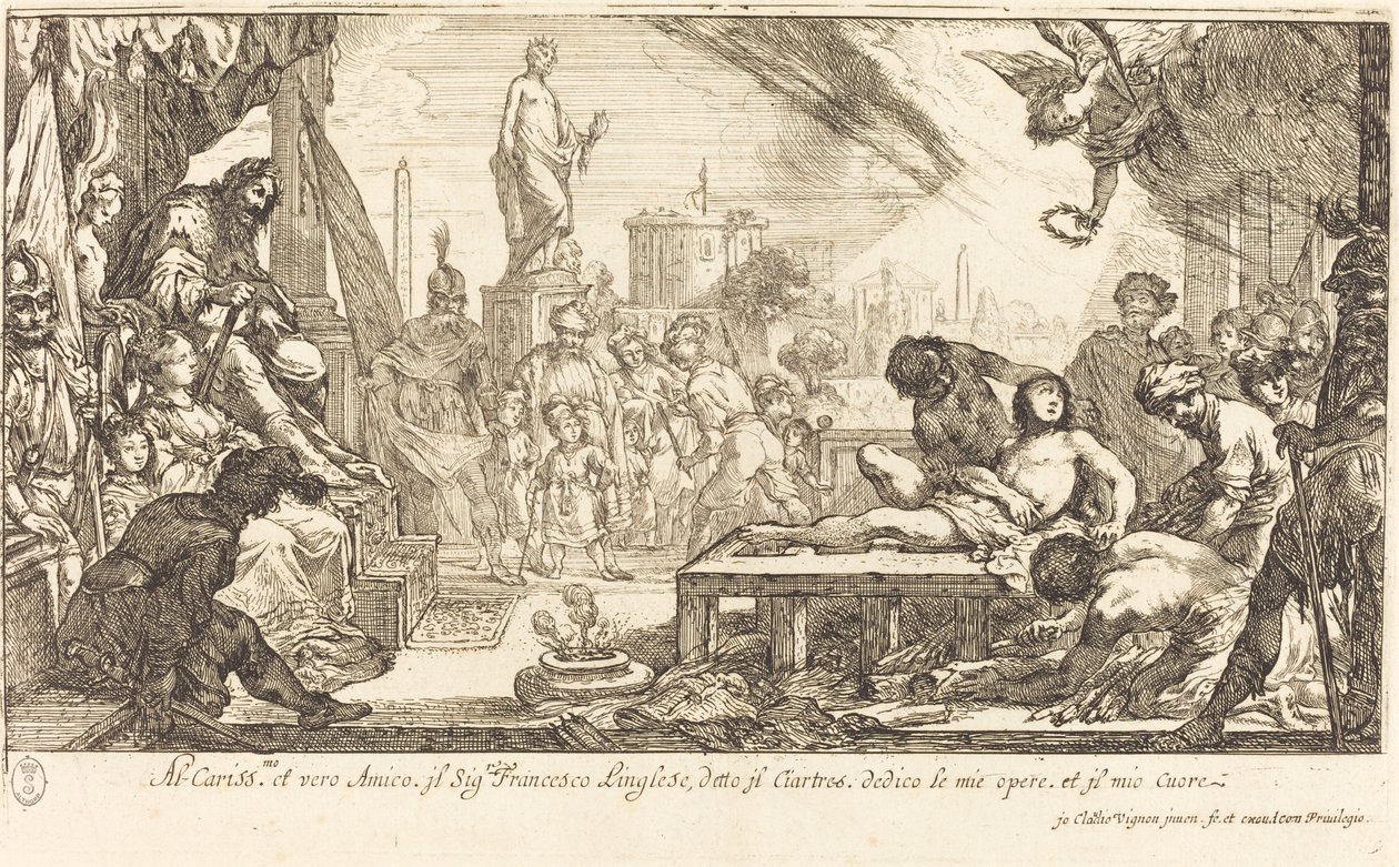 Das Martyrium des Heiligen Laurentius von Claude Vignon