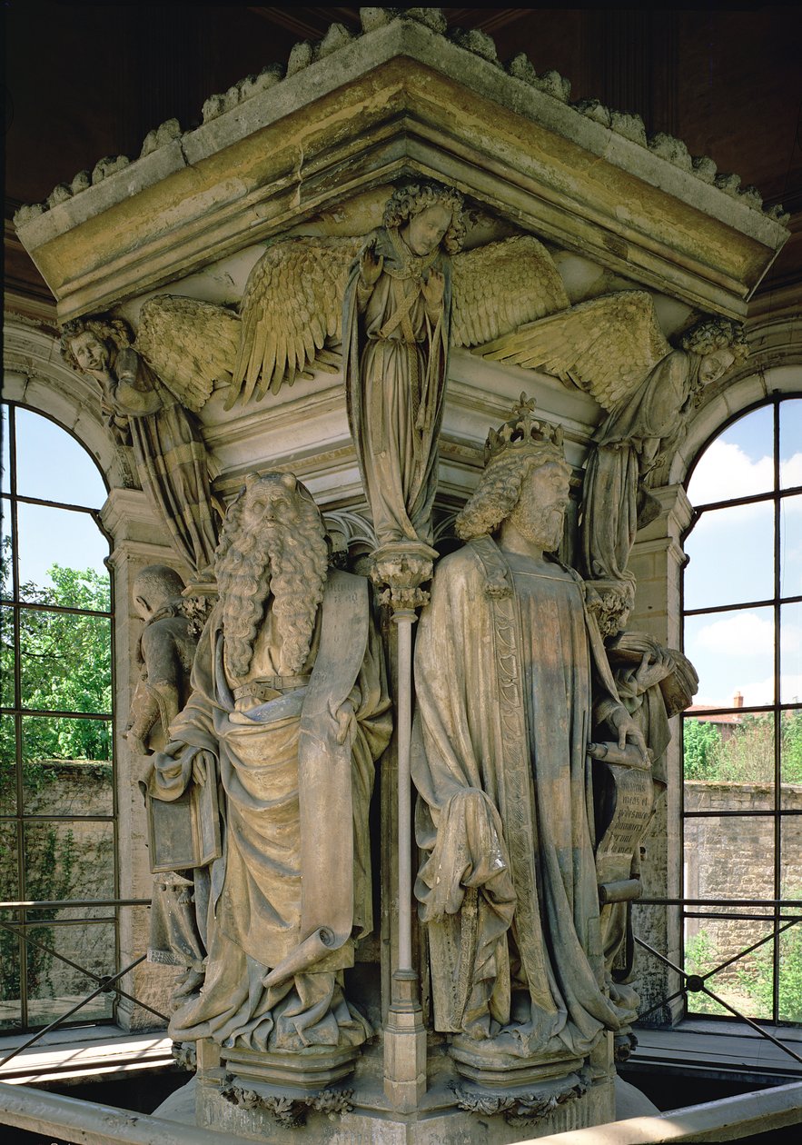 Der Brunnen des Moses, David und Moses, 1395-1404 von Claus and Malouel, Jean Sluter