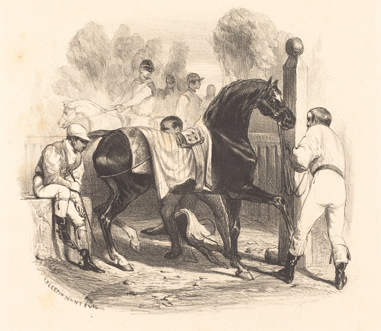 Pferd vor dem Rennen von Célestin Nanteuil