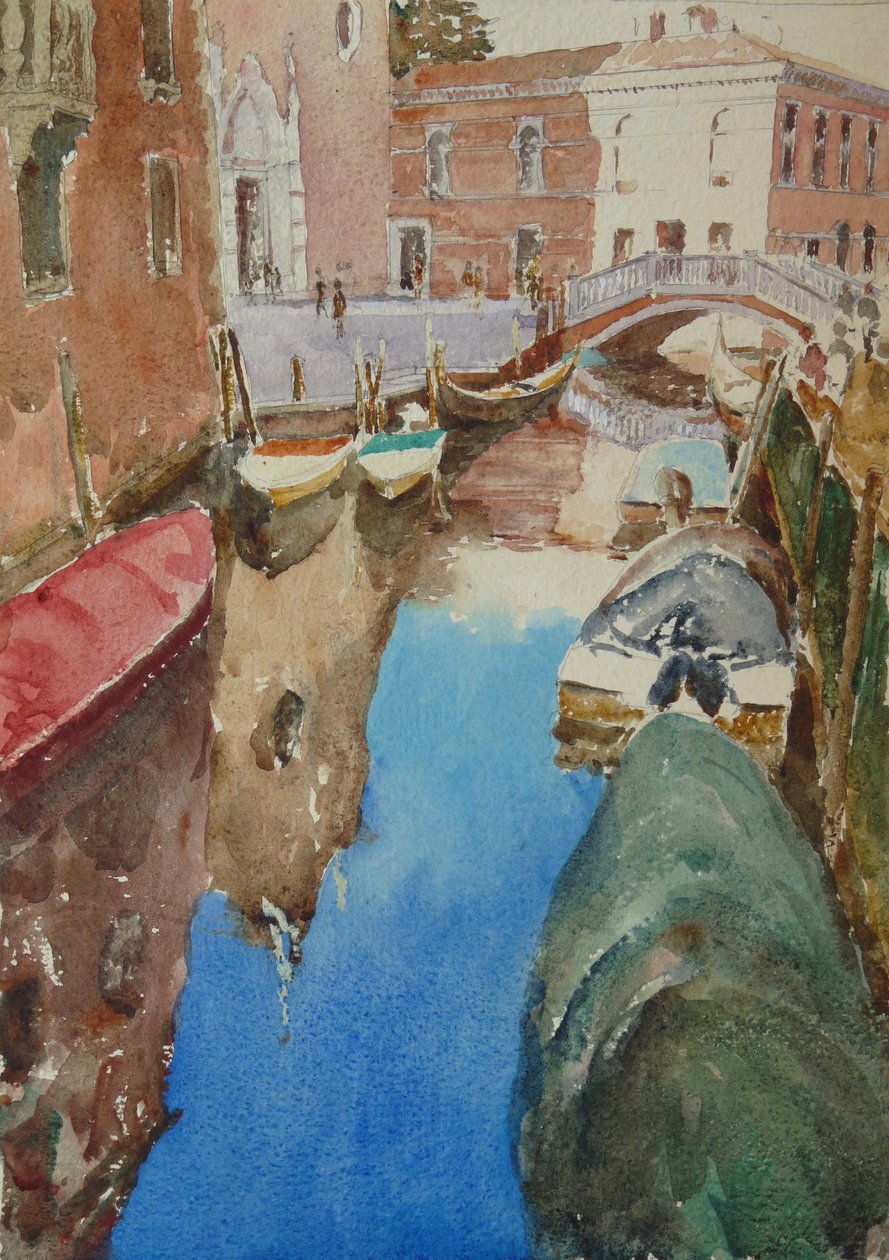 Rio Dei Frari, Wintersonne, 2019 von Clive Wilson