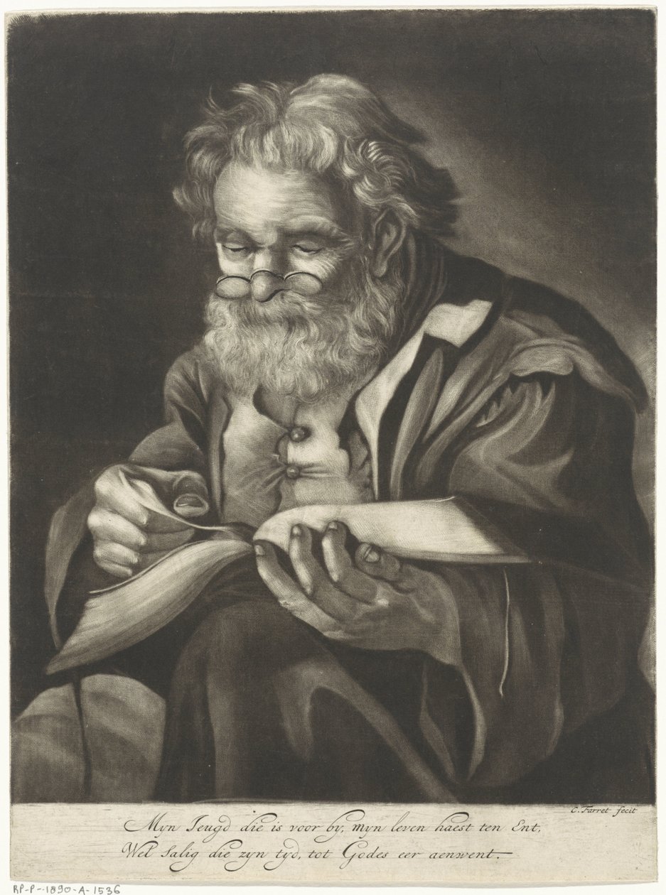 Lesender alter Mann von Coenraad Farret