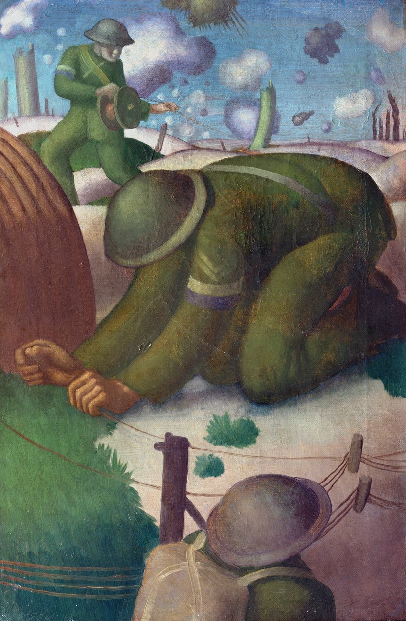 Verlegung von Telefonkabeln, ca. 1919 von Colin Unwin Gill