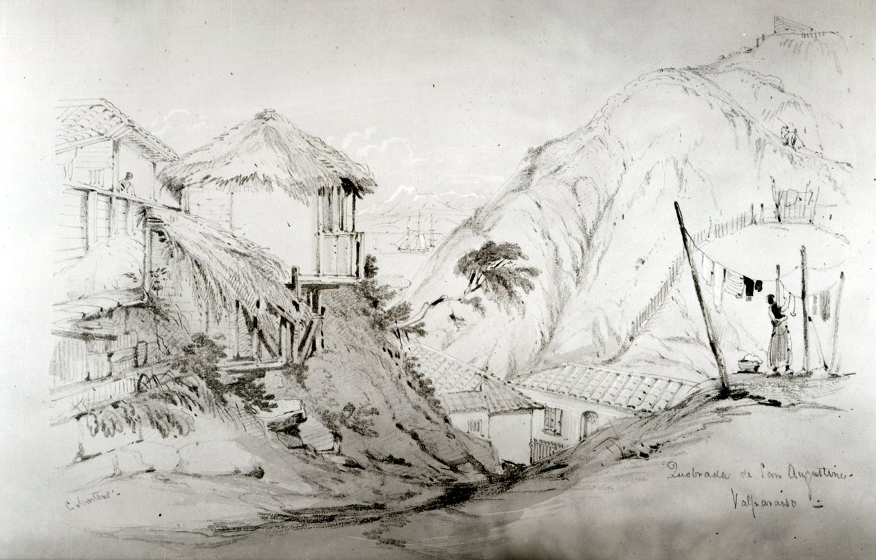 Ansicht von Valparaiso, 1834 von Conrad Martens
