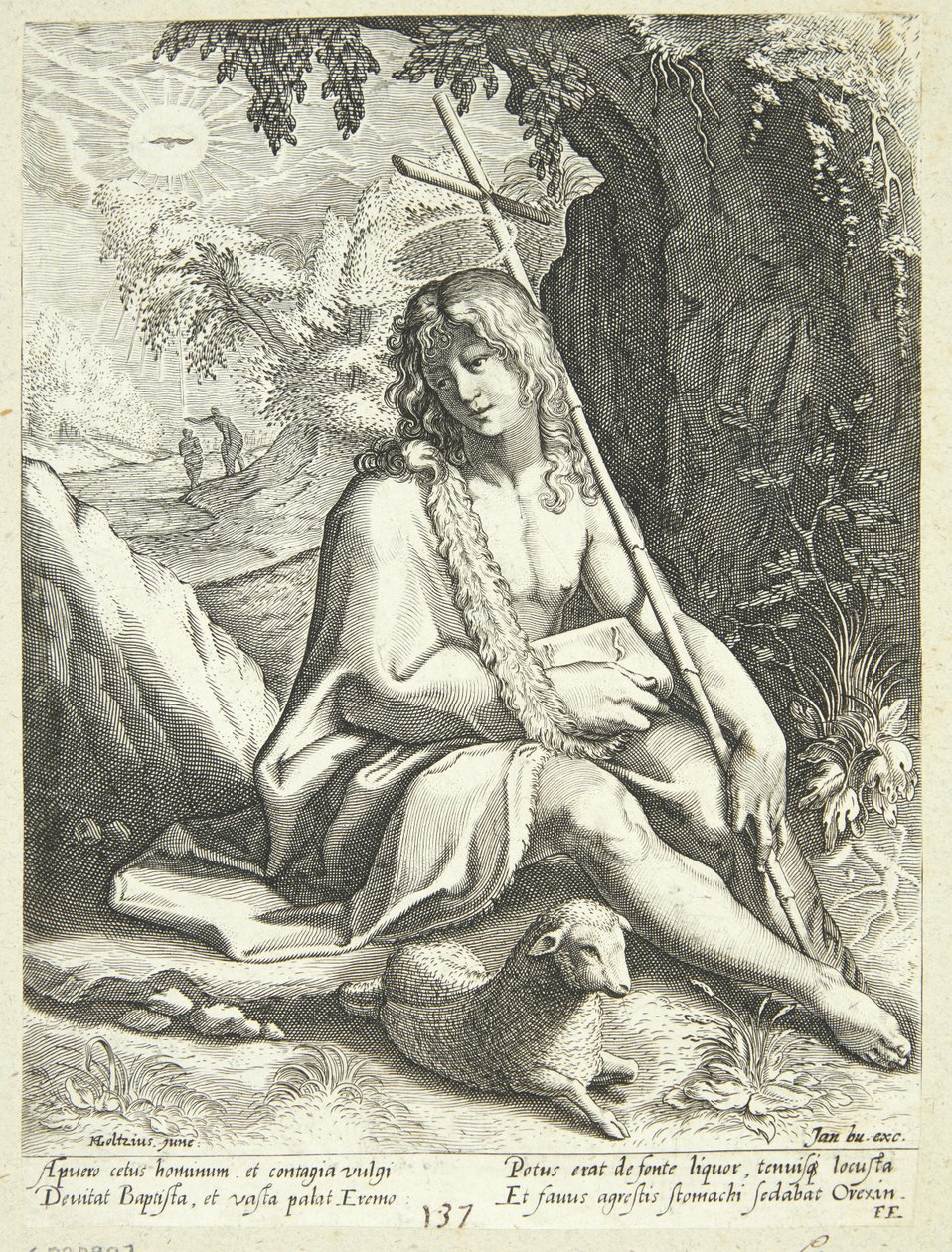 Johannes der Täufer in der Wüste von Conrad Goltzius