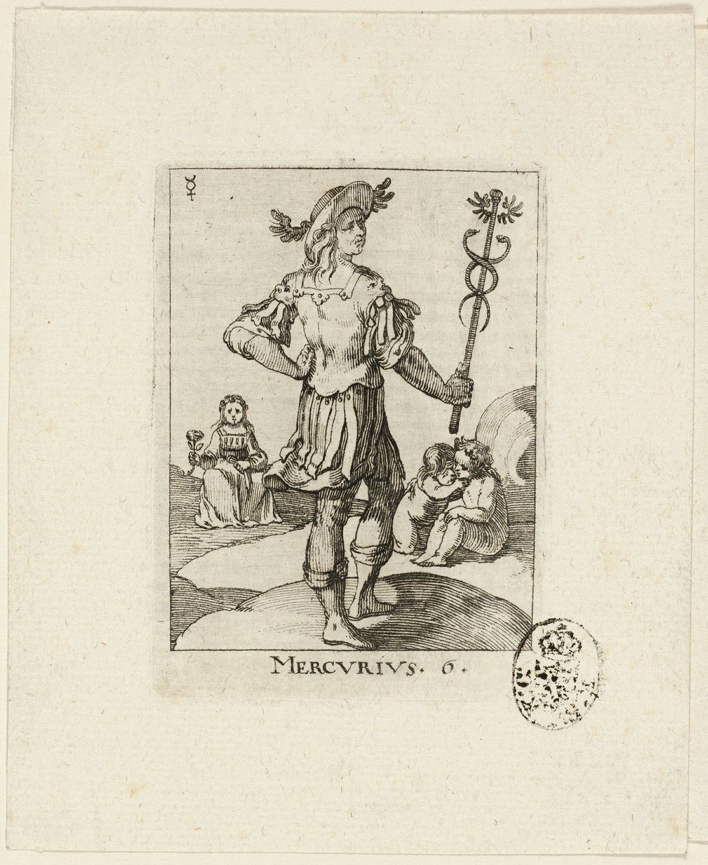 Mercurius, Platte sechs aus Der VII Planeten von Conrad Meyer