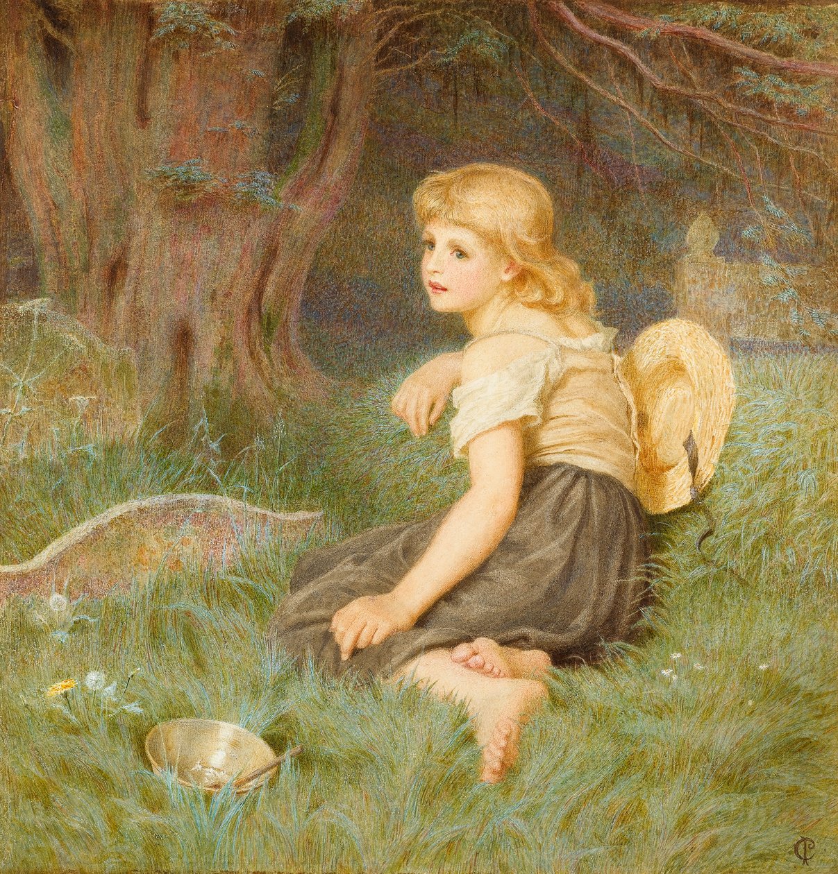 Und dort auf dem Boden sitze ich..., 1878 von Constance Phillott