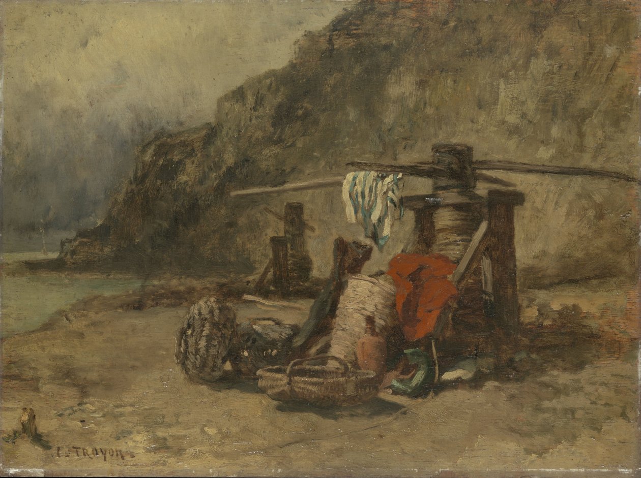 Strandansicht mit Winden von Constant Troyon