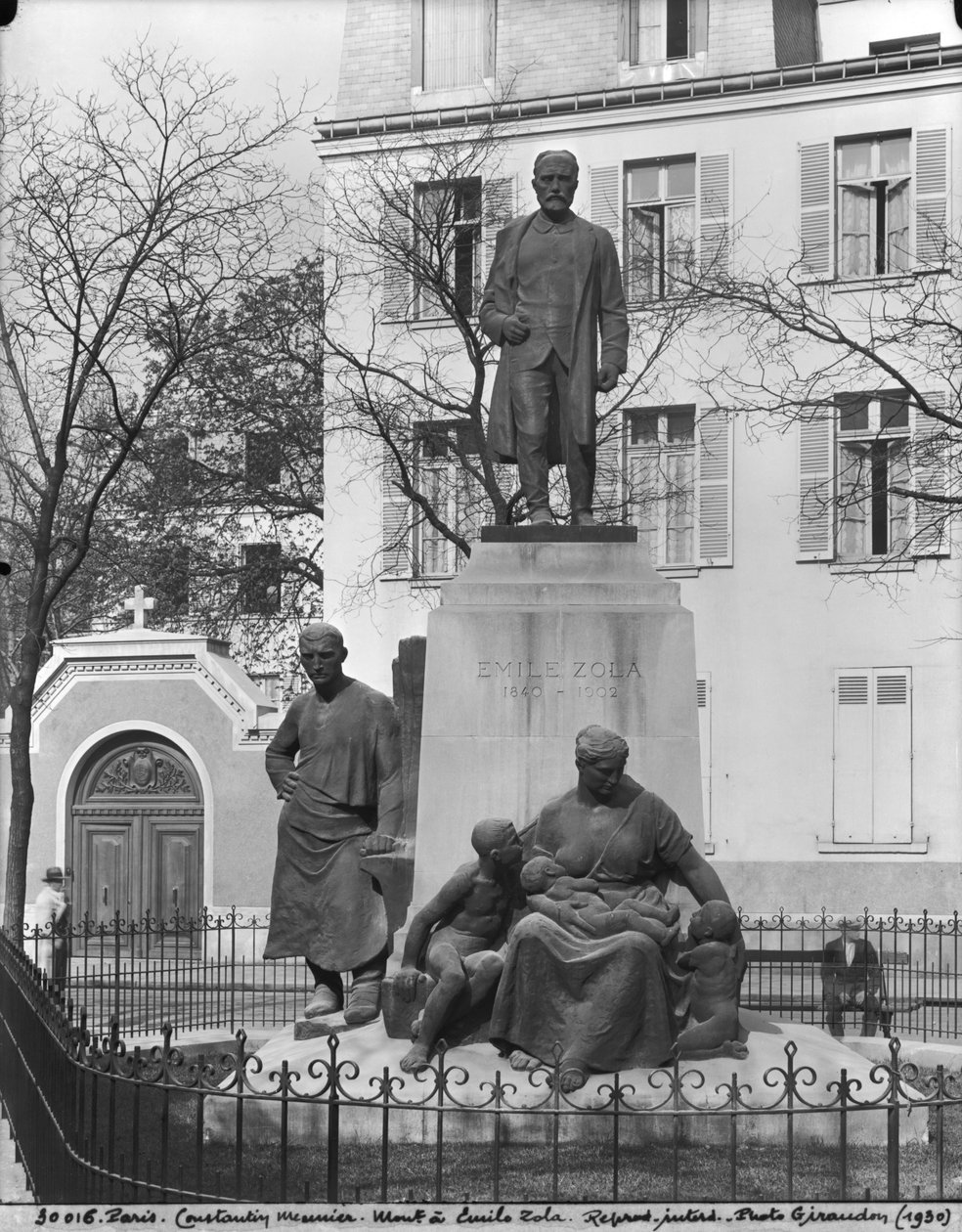Denkmal für Emile Zola, Avenue Emile Zola, Paris, ca. 1902-09 von Constantin Emile Meunier