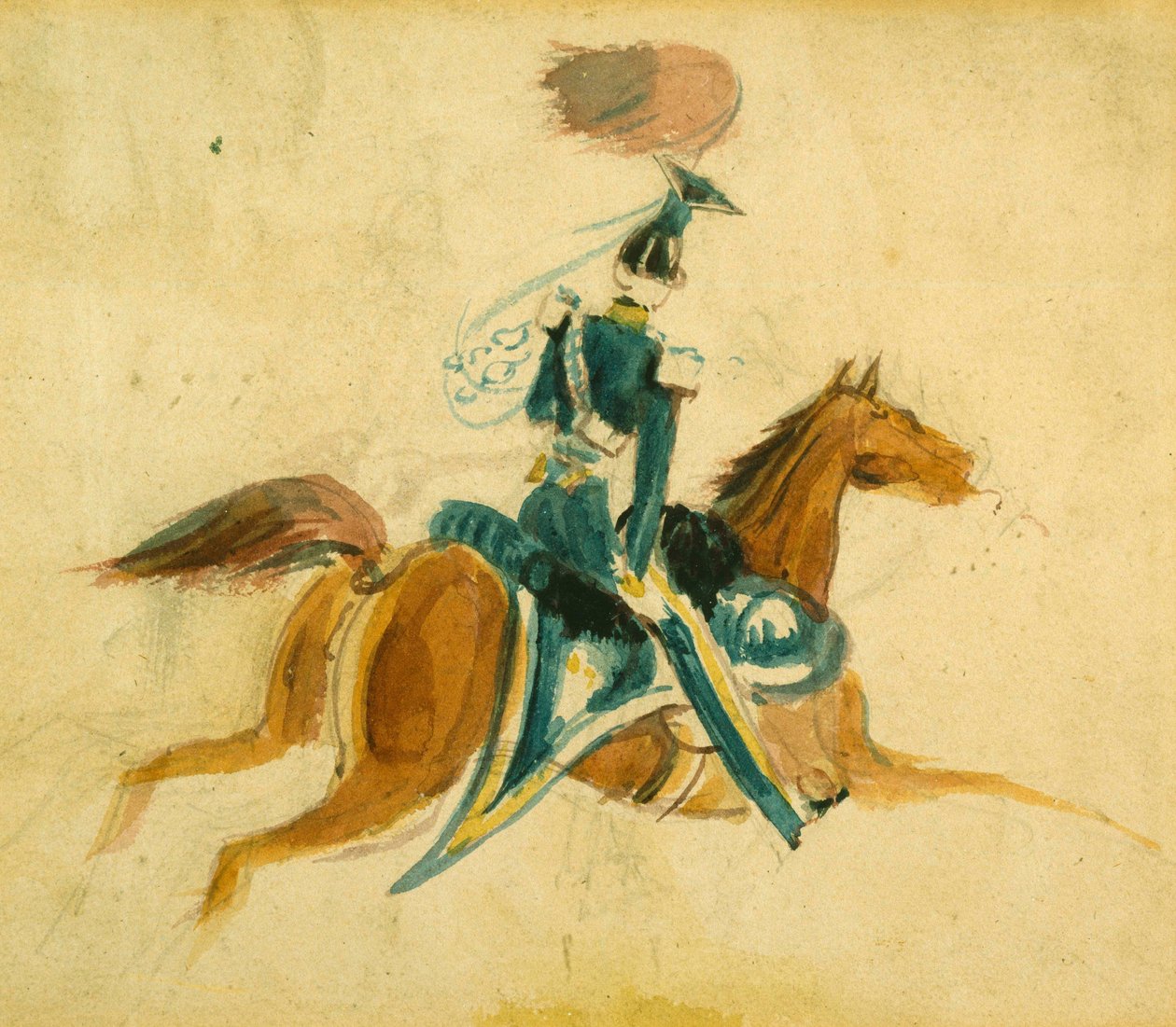 Mann zu Pferd von Constantin Guys