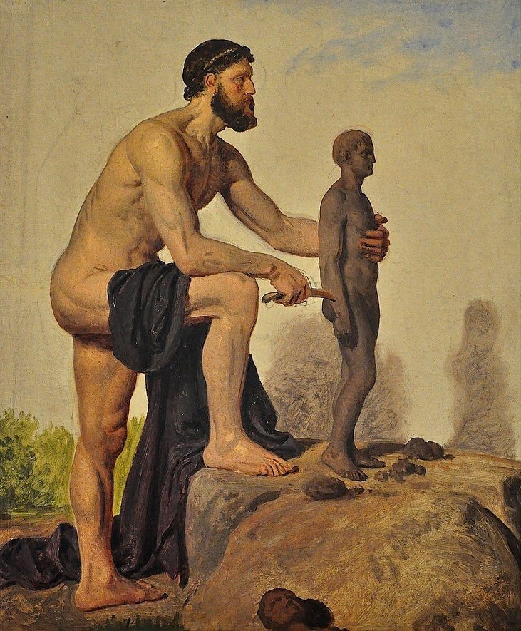 Prometheus erschafft den Menschen aus Ton von Constantin Hansen