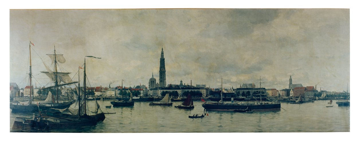 Die Uferpromenade von Antwerpen von Constantin Emile Meunier