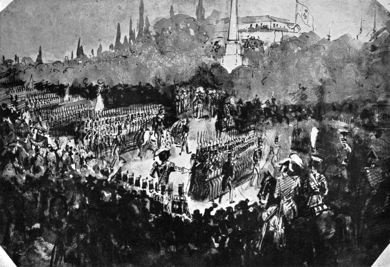Eine Parade in Madrid von Constantin Guys