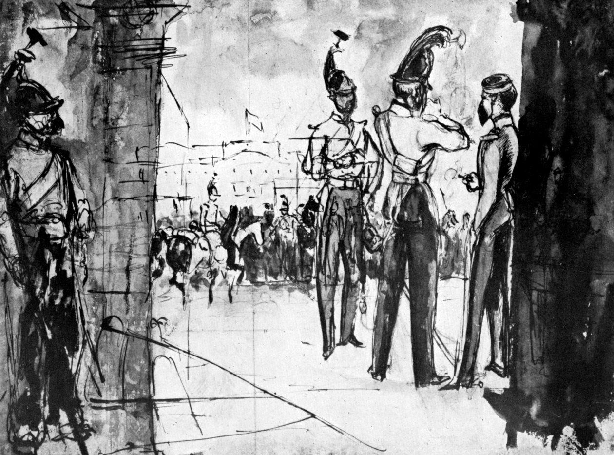 Gruppe von Soldaten, 1930 von Constantin Guys