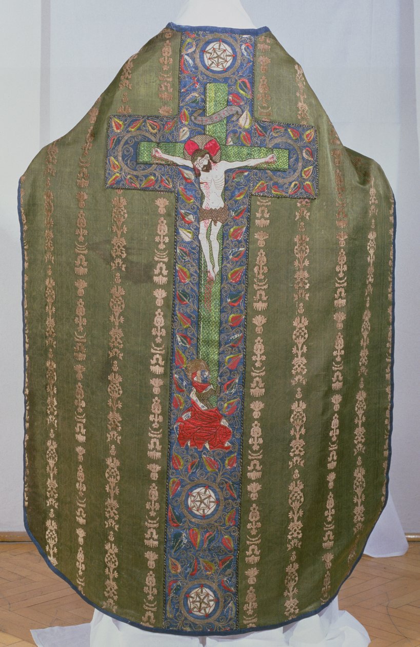 Grüne Kasel mit Maria Magdalena am Fuß des Kreuzes, 1482 von Convent Workshop of St. Bridget