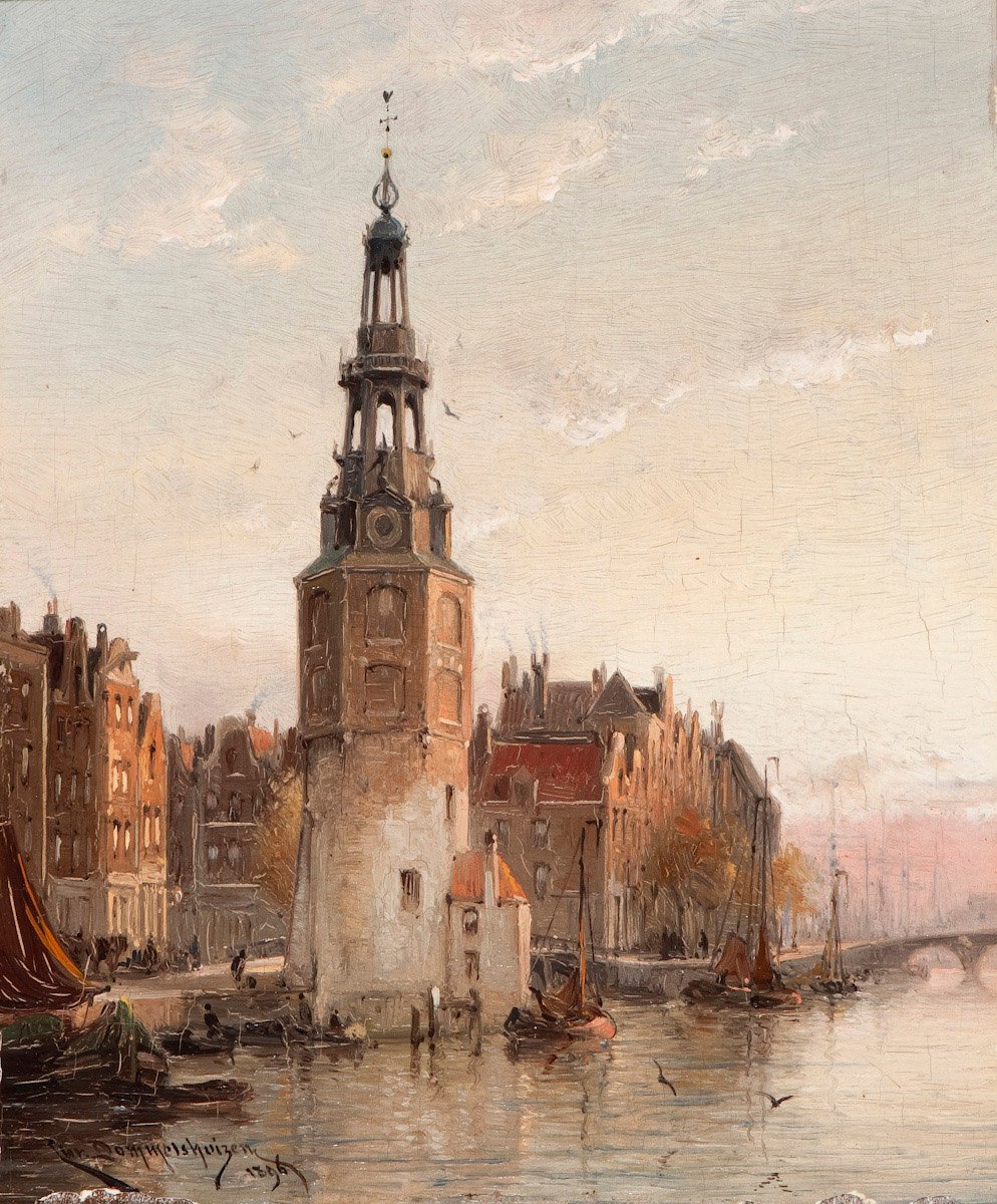 Der Montelbaansturm in Amsterdam von Cornelis Christiaan Dommersen