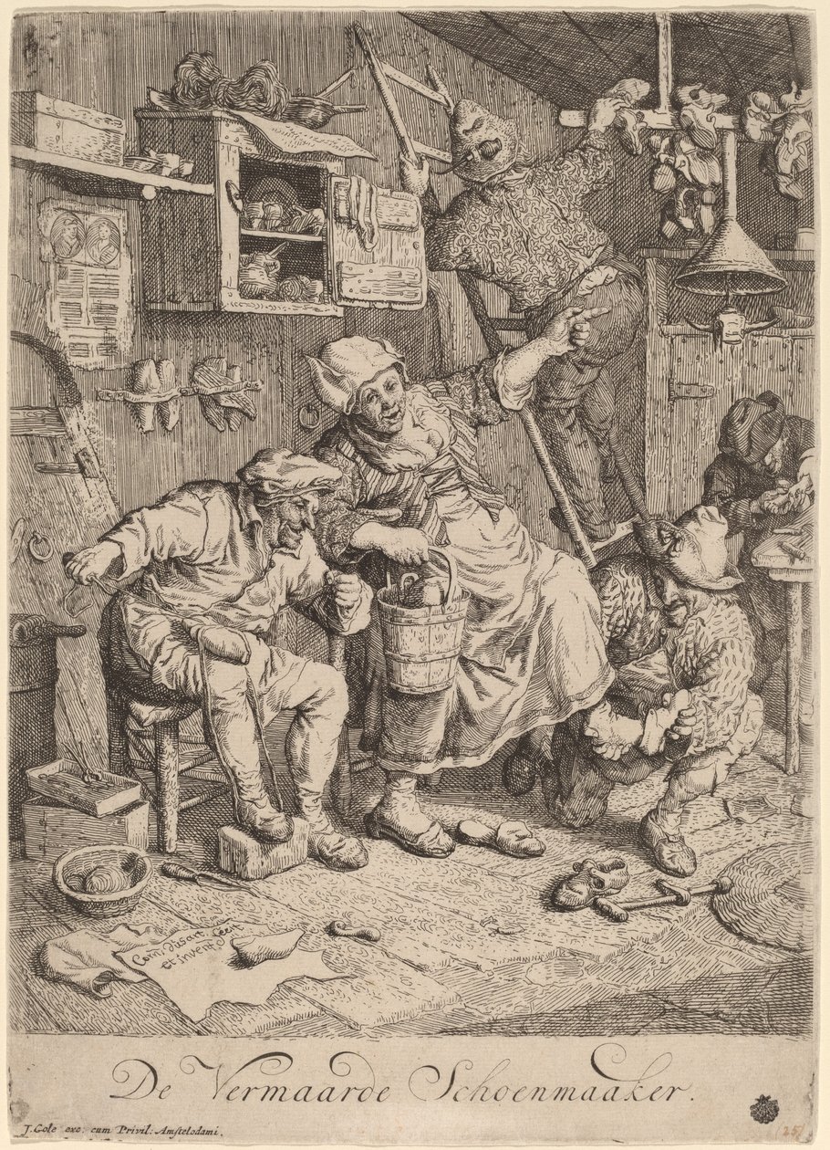 Der fröhliche Schuhmacher von Cornelis Dusart