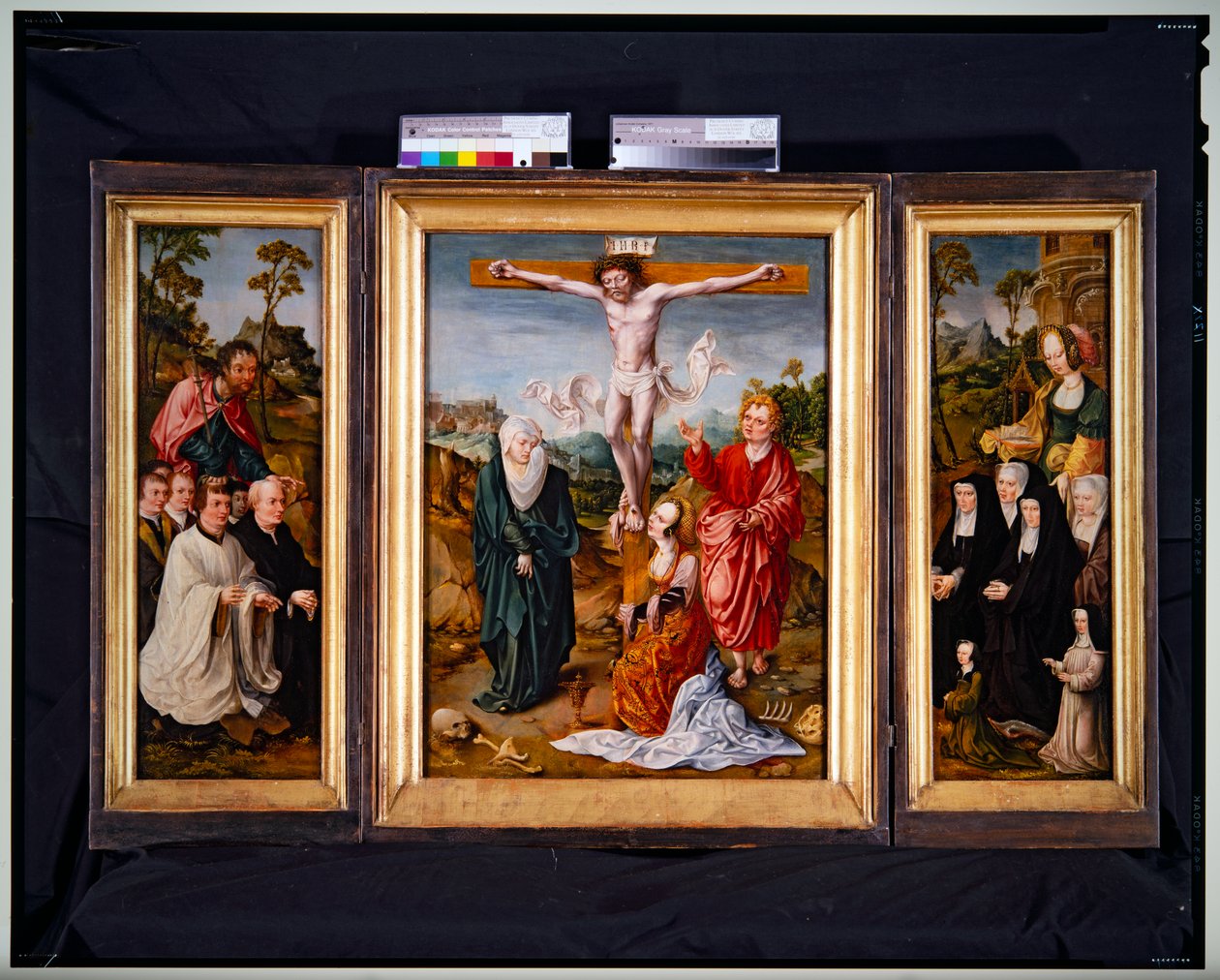 Kreuzigungstriptychon (Panel, zentral) von Cornelis Engelbrechtsen