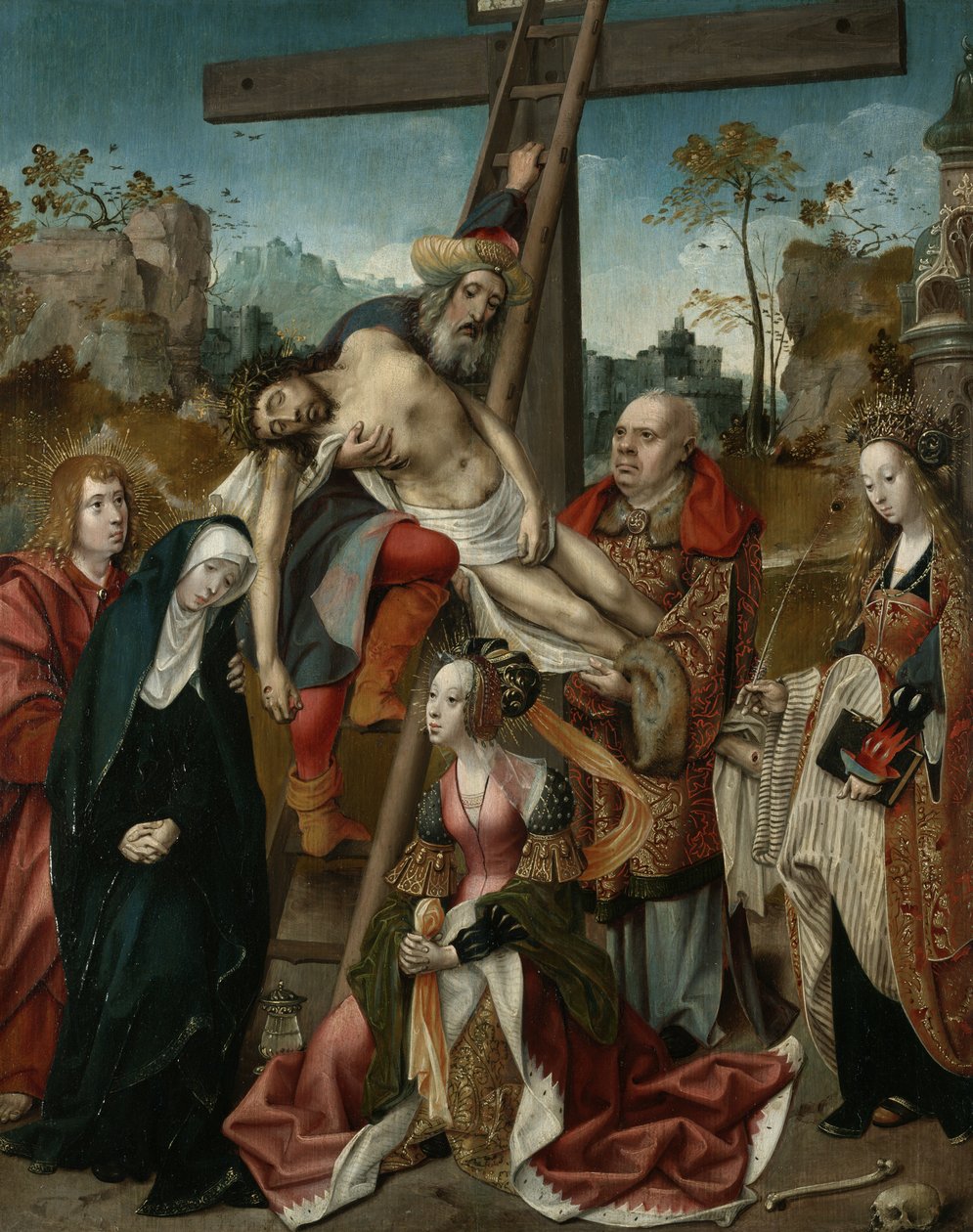 Die Kreuzabnahme, ca. 1510-20 von Cornelis Engelbrechtsen