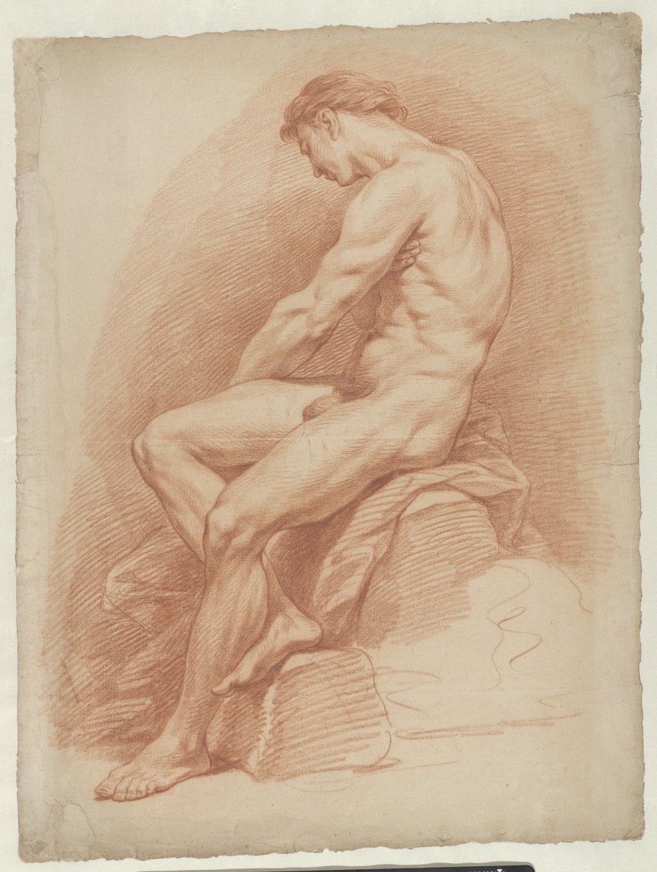 Sitzender männlicher Akt von Cornelis Joseph d
