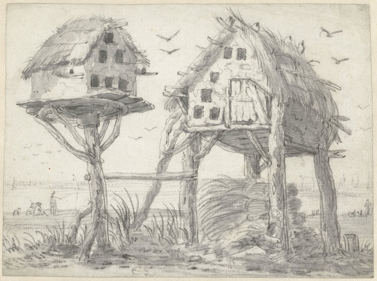 Zwei Taubenschläge von Cornelis Saftleven