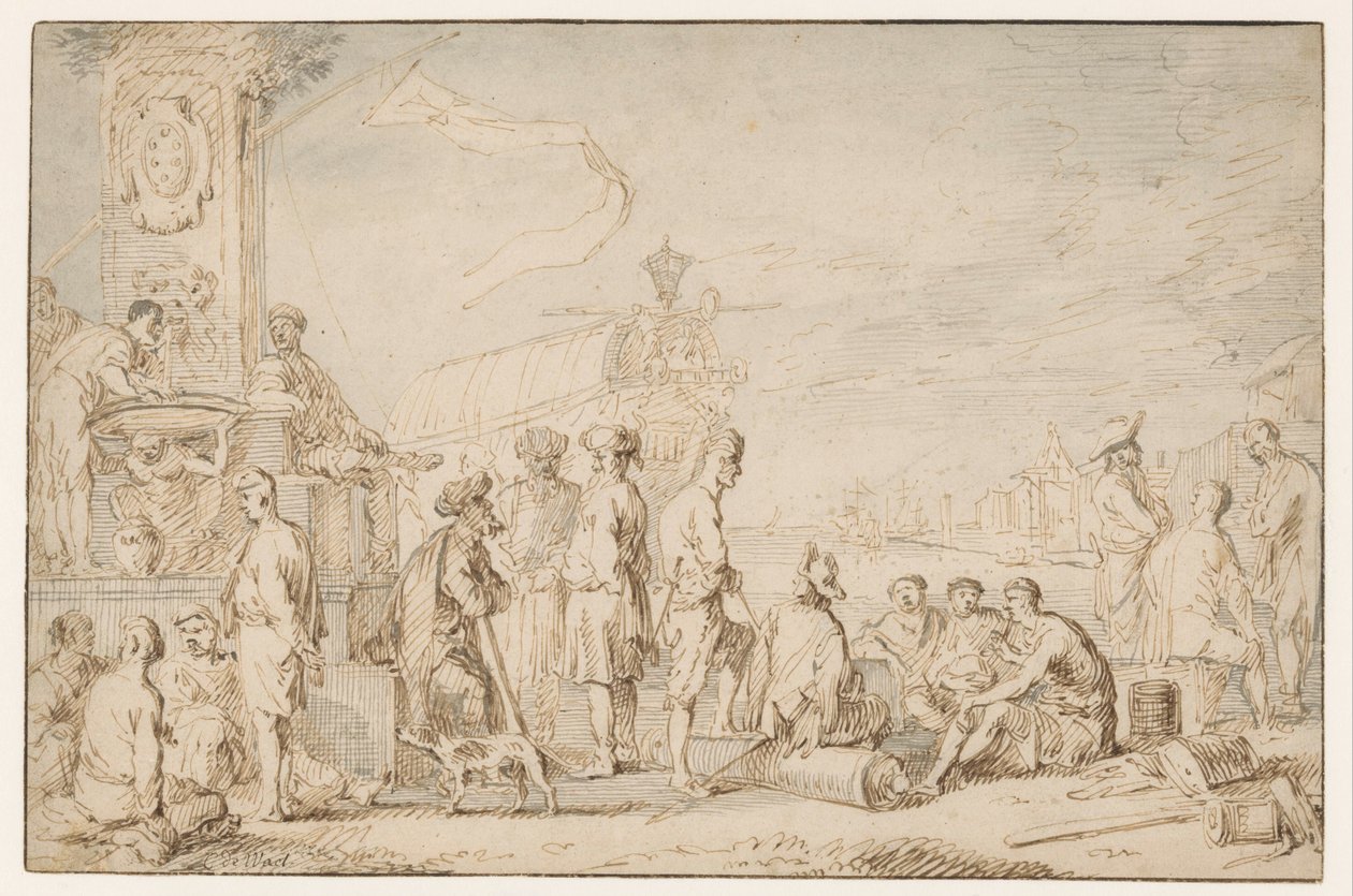 Orientalischer Seehafen von Cornelis de Wael