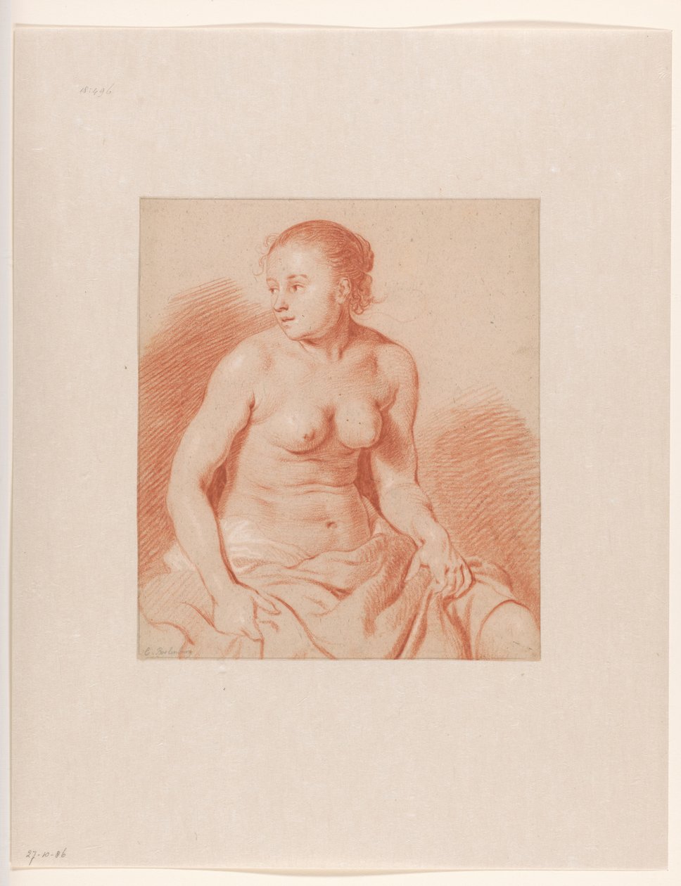 Sitzender weiblicher Akt von Cornelis van Poelenburch