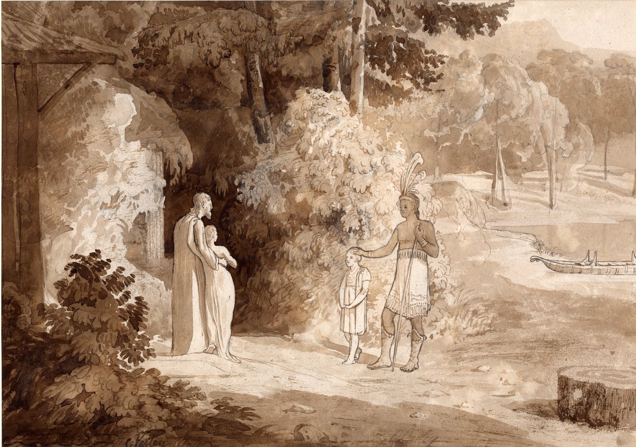 Illustration zu Gertrude of Wyoming, 1810 von Cornelius Varley