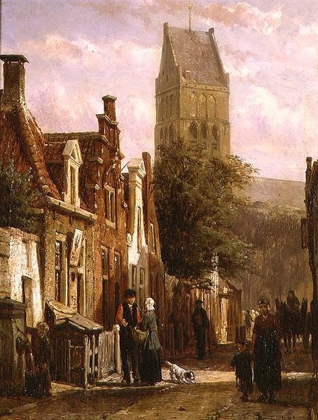 Straßenszene in Bolsward von Cornelius Springer
