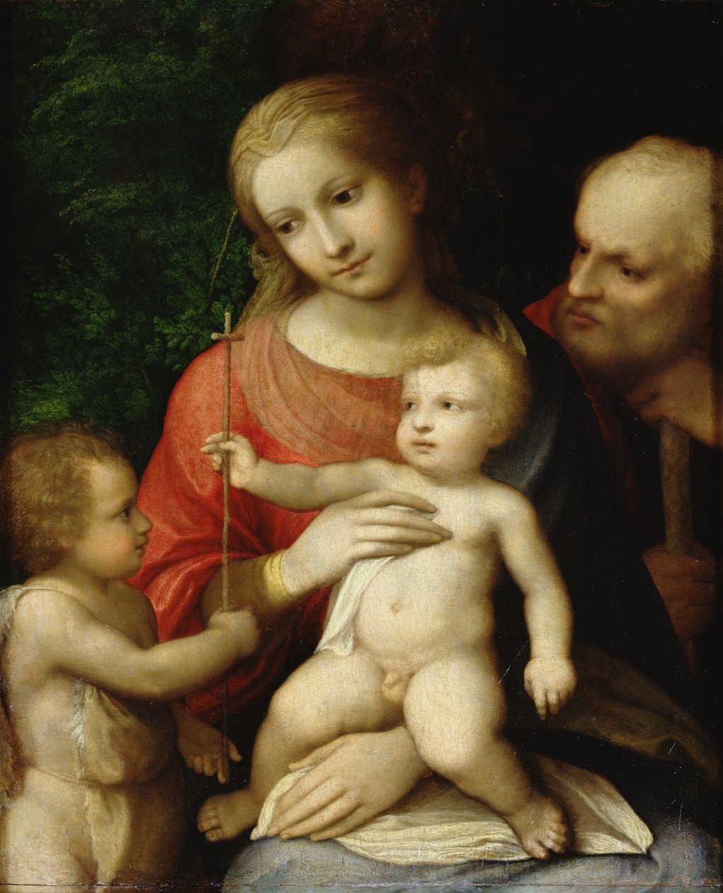 Die Jungfrau und das Kind umgeben von Johannes dem Täufer und Josef, 1517 von Antonio da Correggio