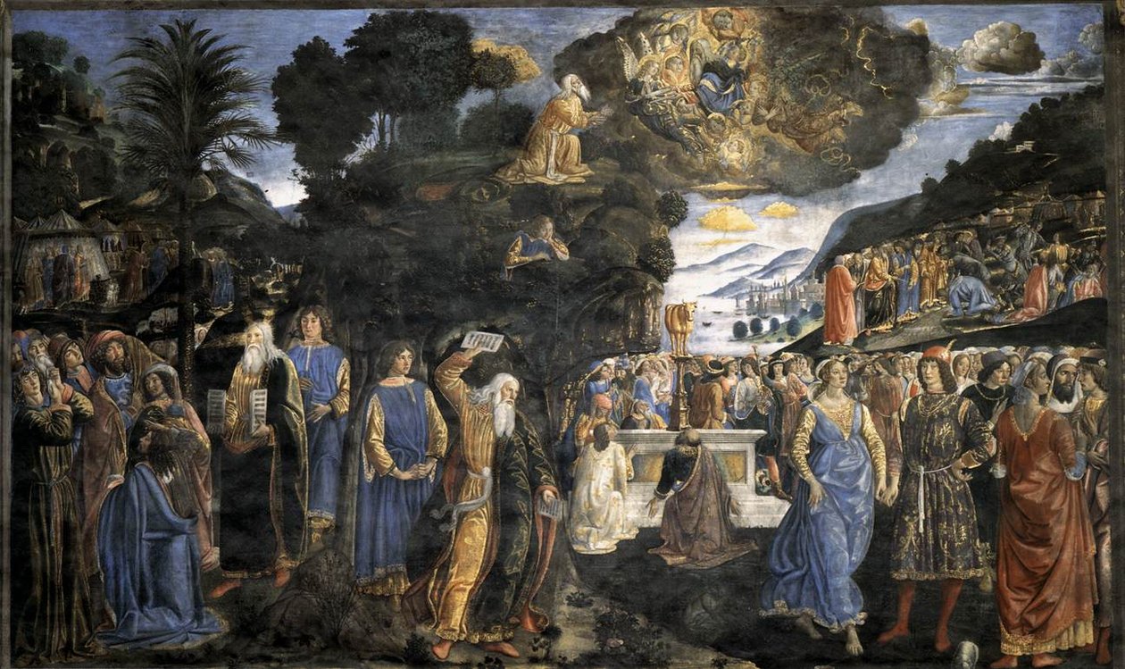 Tafeln des Gesetzes mit dem Goldenen Kalb von Cosimo Rosselli