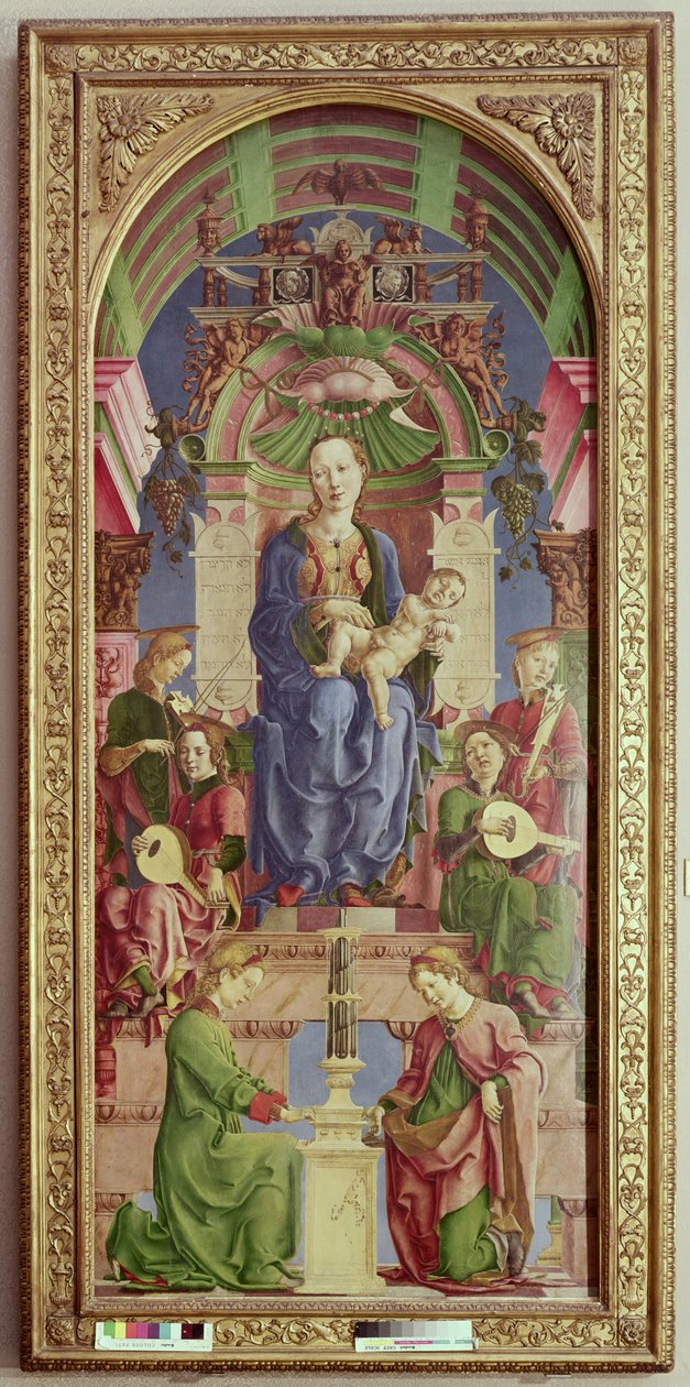 Die Jungfrau und das Kind auf dem Thron, Mitte der 1470er Jahre von Cosimo Tura