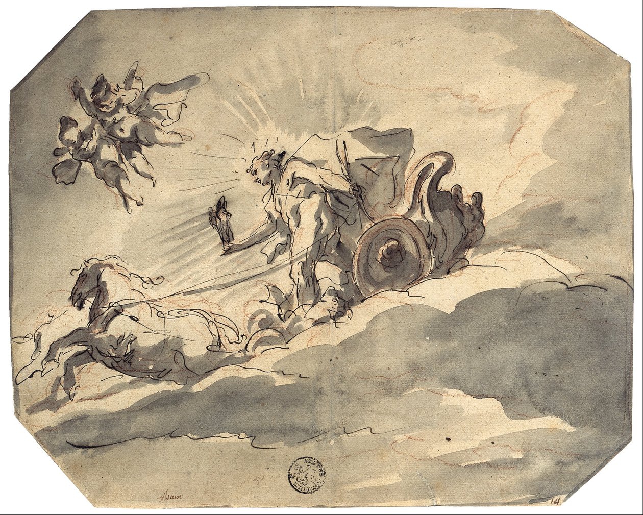 Apollo in seinem Wagen von Cosmas Damian Asam