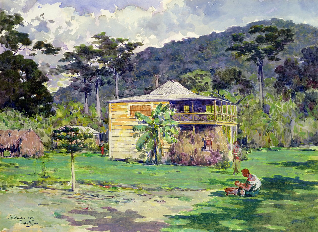 Vailima, 1892, Zuhause von Robert Louis Stevenson auf Samoa von Count Girolamo Pieri Nerli