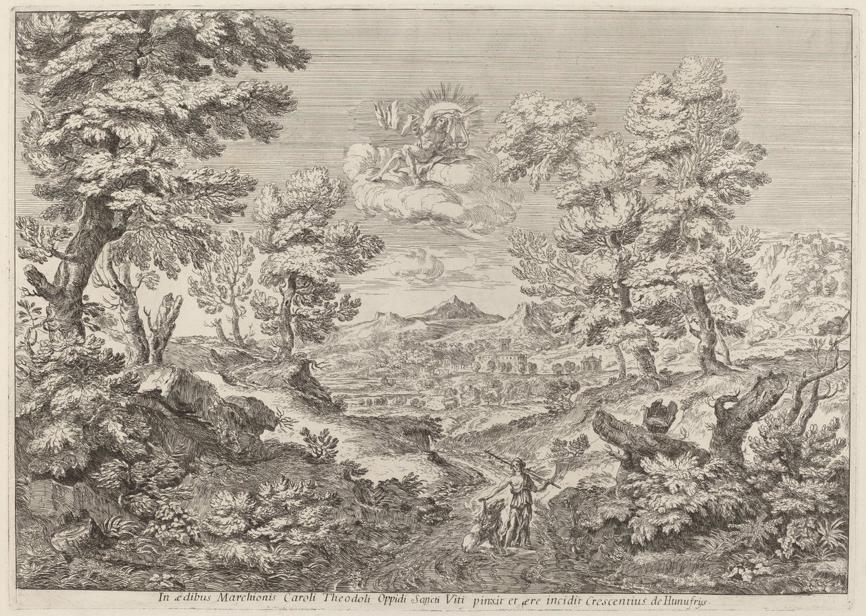 Apollo und eine Nymphe führen einen Löwen von Crescenzio Onofri
