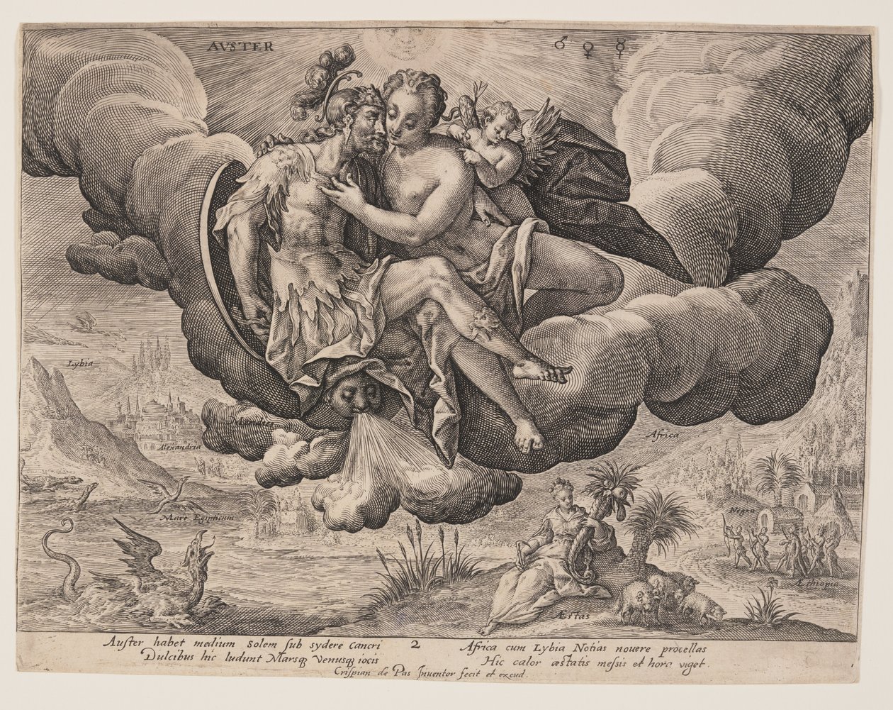 Auster, aus Die Winde von Crispijn van de Passe I