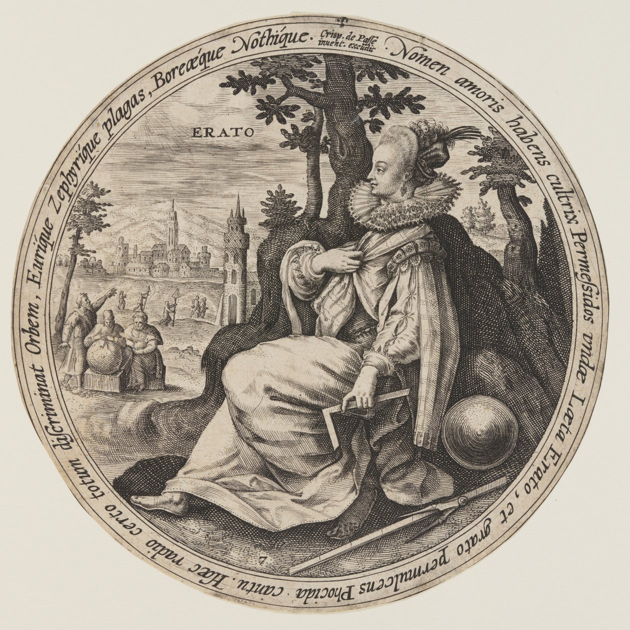 Urania, aus Die Musen von Crispijn van de Passe I