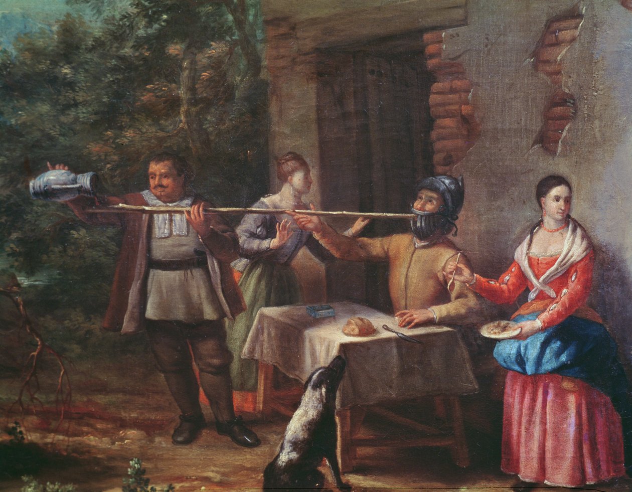 Don Quixote trinkt in einem Gasthaus von Cristobal Valero