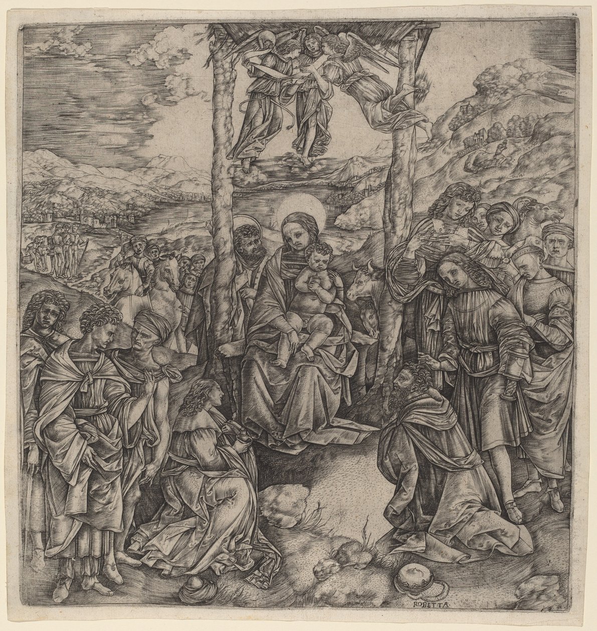 Die Anbetung der Könige von Cristofano Robetta