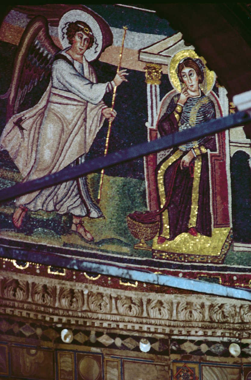 Die Verkündigung, ca. 540 (Mosaik) von Croatian School