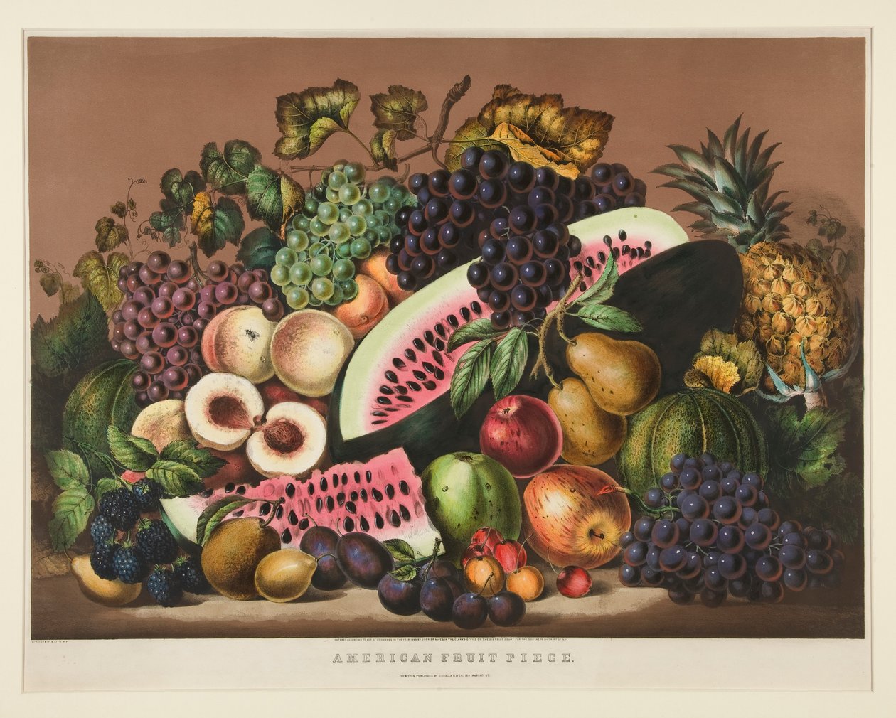 Amerikanisches Fruchtstück; Platte CCLXXXI von Currier and Ives