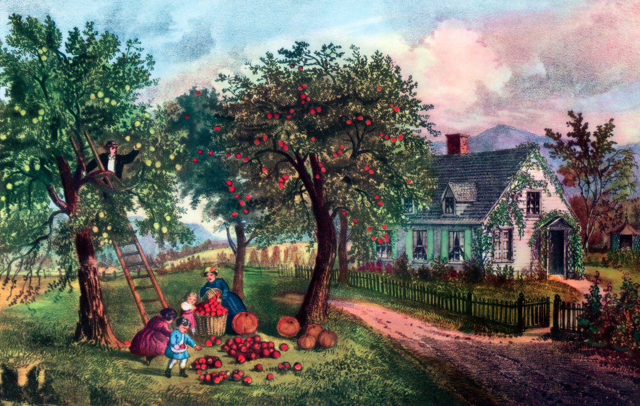 Amerikanisches Gehöft im Herbst, 1869 von Currier and Ives