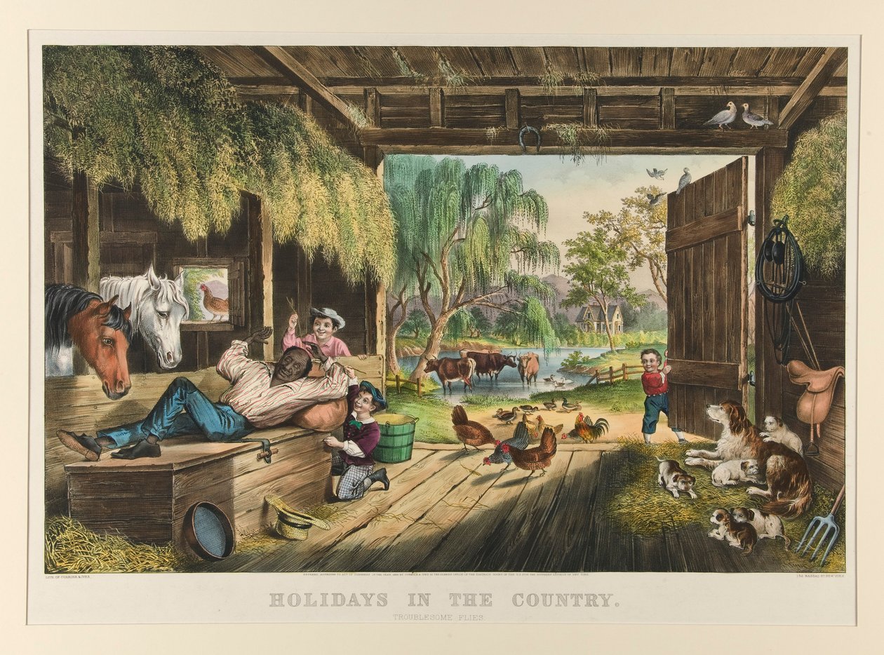 Ferien auf dem Land / Lästige Fliegen von Currier and Ives