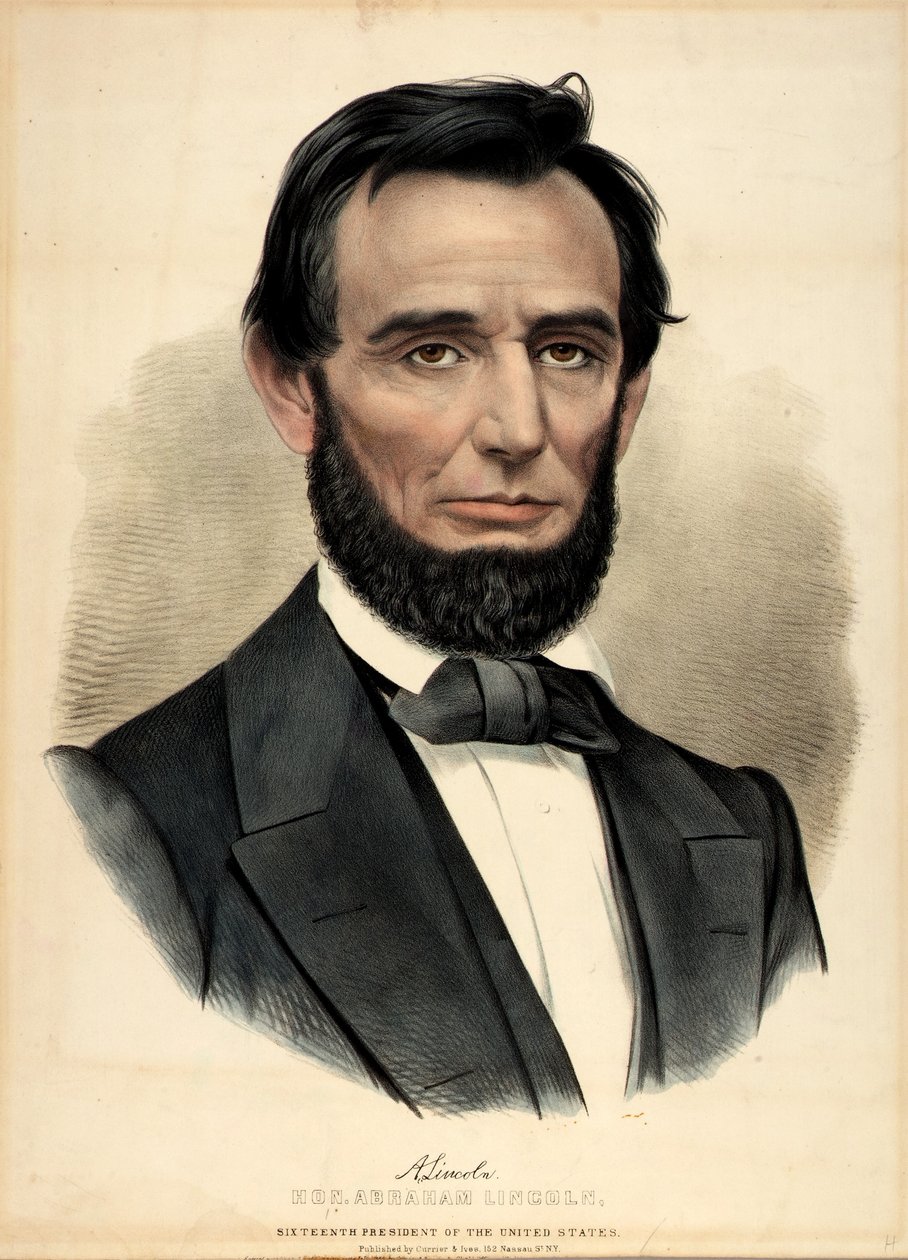 Ehrenwerter Abraham Lincoln, 16. Präsident von Currier and Ives