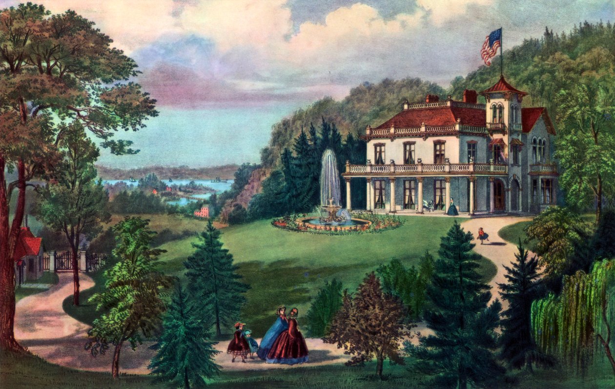Leben auf dem Land, Abend, 1862 von Currier and Ives