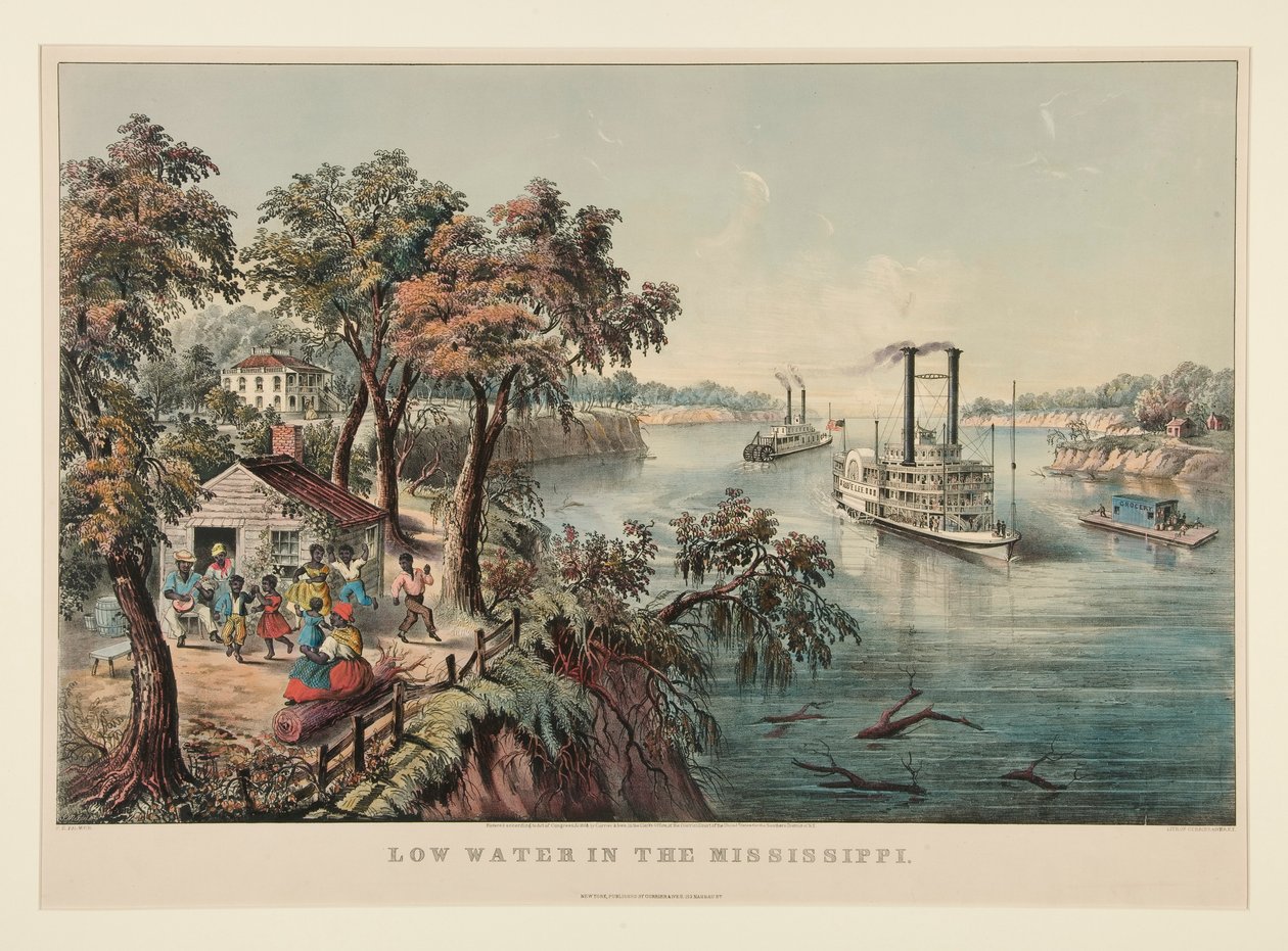 Niedrigwasser im Mississippi von Currier and Ives