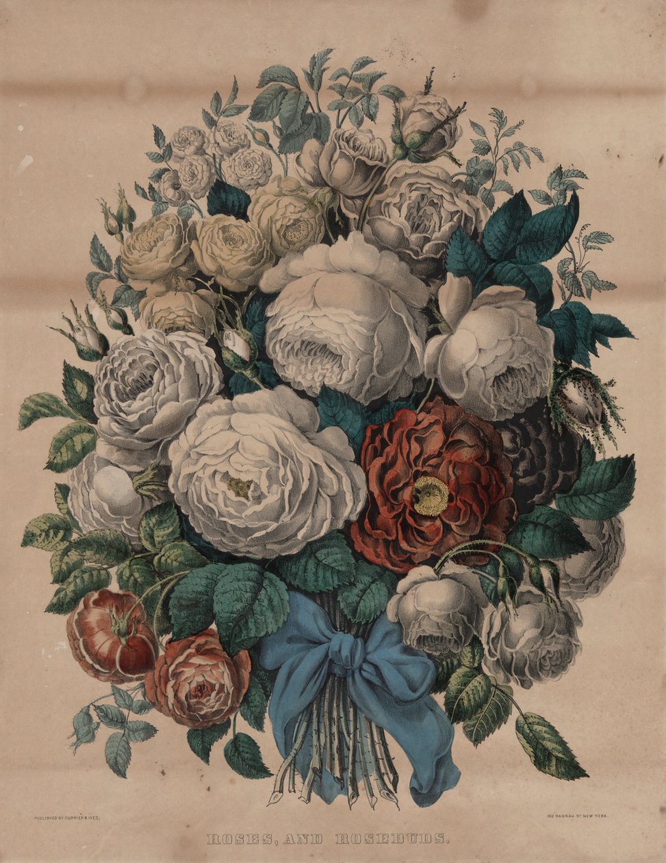 Rosen und Rosenknospen von Currier and Ives