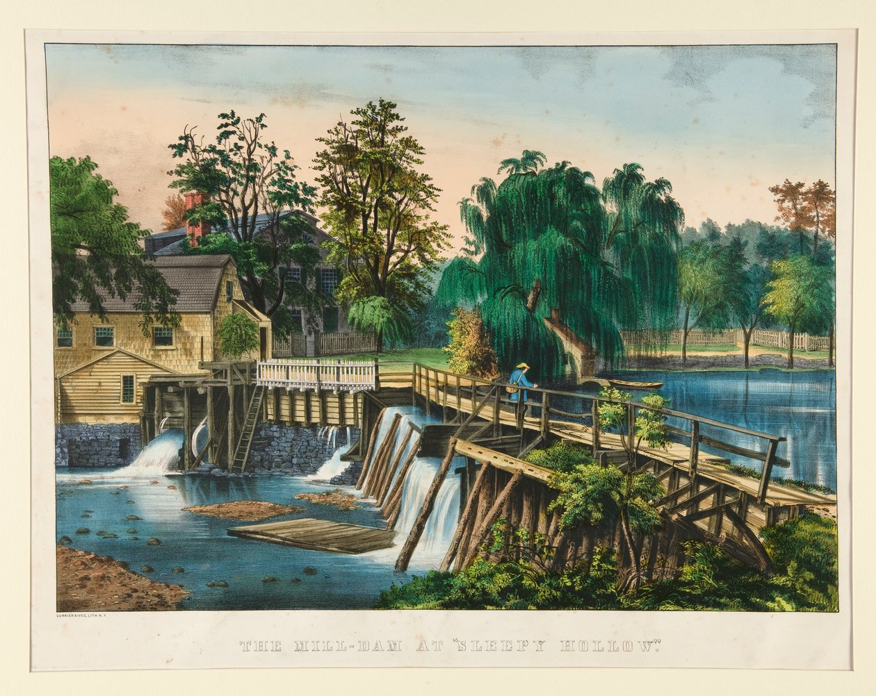 Der Mühlendamm bei von Currier and Ives