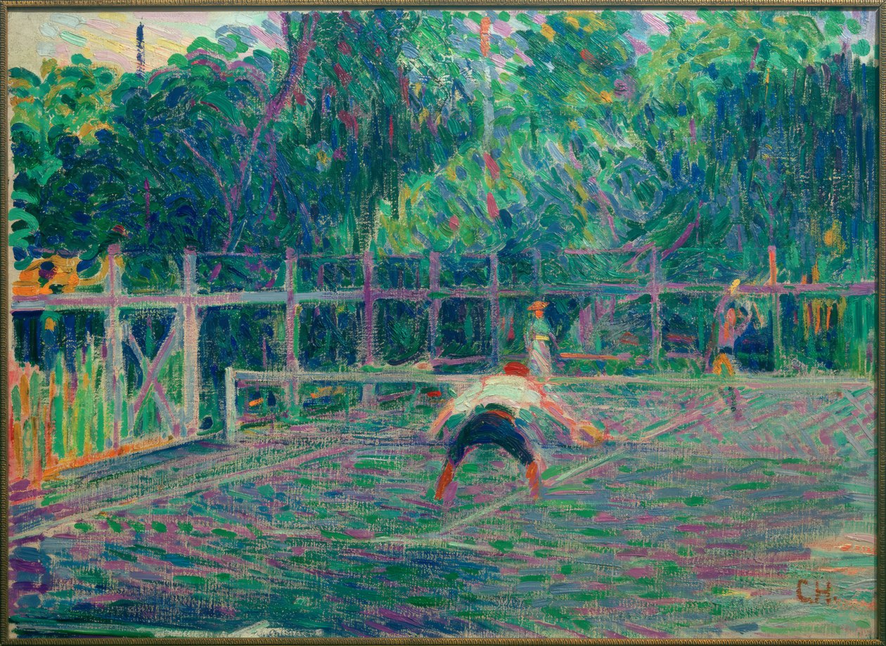 Beim Tennisspielen in Surbiton an der Themse von Curt Herrmann