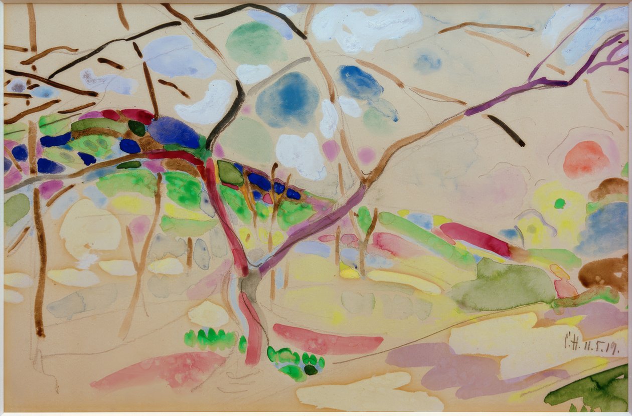 Landschaft mit Bäumen bei Pretzfeld von Curt Herrmann