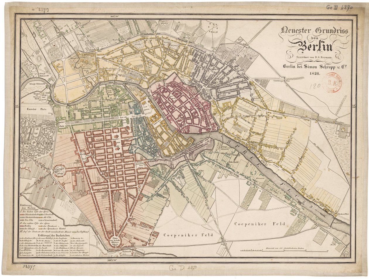 Neuester Grundriss von Berlin von Daniel Gottlob Reymann